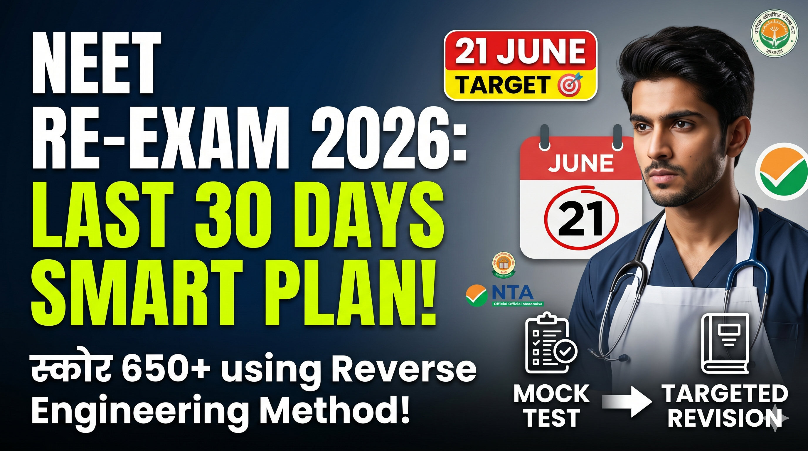 NEET 2026 Re-Exam Strategy: Ultimate Last 30 Days Smart Revision Plan